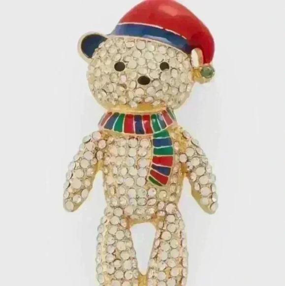 Talbots-Rhinestone Teddy Bear Brooch - Picture 2 of 3